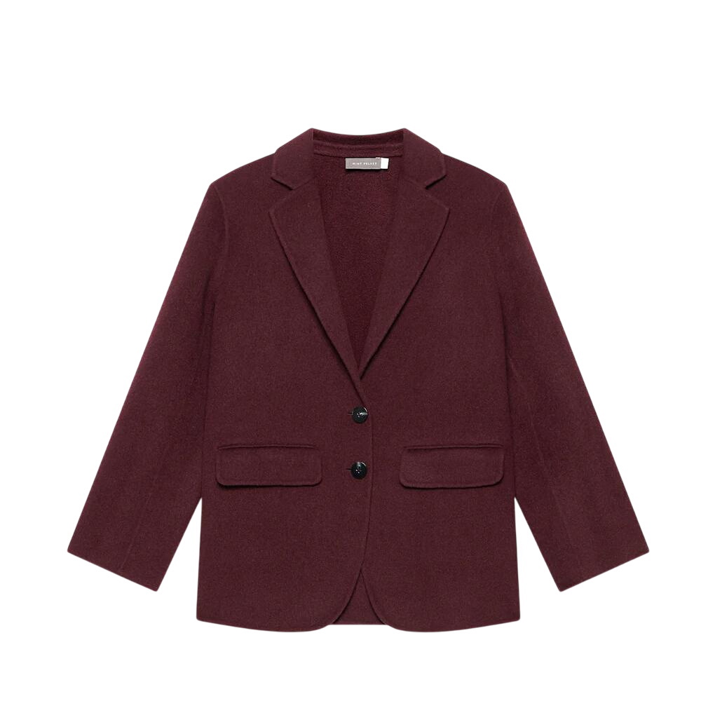 Mint Velvet Burgundy Wool Blend Hand Finished Blazer